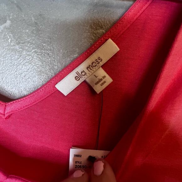 NWT Ella Moss Retro Maternity Blouse 3/4 Length Flutter Sleeve Bell Sleeve Large - Picture 7 of 11